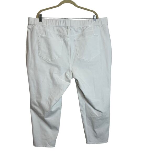 Lands End Womens Cropped White Jeans Size 24W Stretchy 5-Pocket - Picture 3 of 6